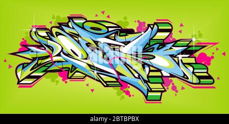 Abstract Word Lets Graffiti Style Font Lettering Vector Illustration Stock Vector