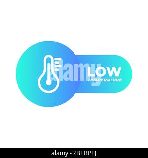 Temperature flat vector icon. Chill symbol concept isolated. Medicine thermometer. Weather, cold climate in trendy style for web site, mobile app desi Stock Vector