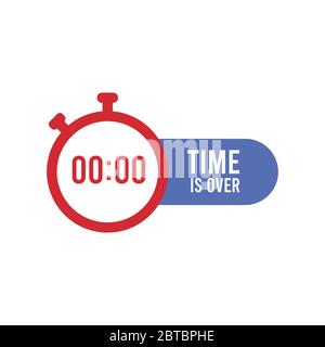 clock with message time is over vector symbol Stock Vector