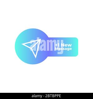 New incoming message envelope with One and Two notification, vector ...