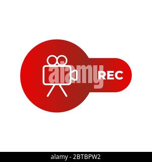 live isolated logo of the on air recording or breaking news Stock Vector