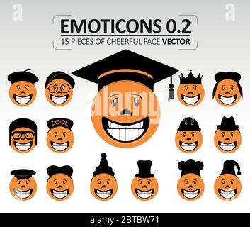 Emoticons 0.2 Cheerful face vector Stock Vector