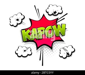 Kapow retro comic speech bubble and effect in pop art style ...