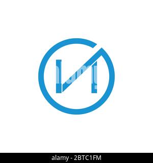 letter va simple circle logo vector Stock Vector