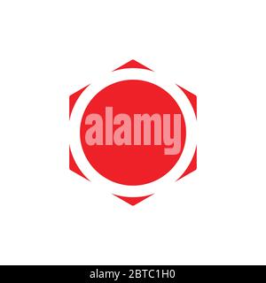 simple polygon sun geometric logo vector Stock Vector