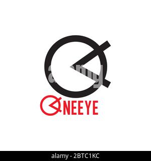 letter e geometric eye ball symbol logo vector Stock Vector