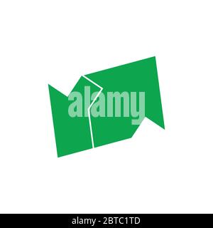 simple linked geometric arrow logo vector Stock Vector