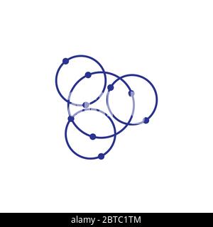 dots linked circle atomic logo vector Stock Vector