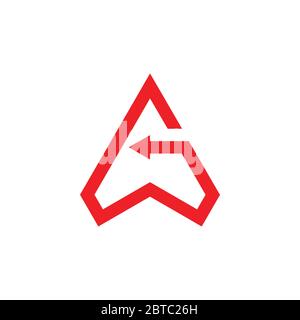 letter g triangle arrows geometric line logo vector Stock Vector