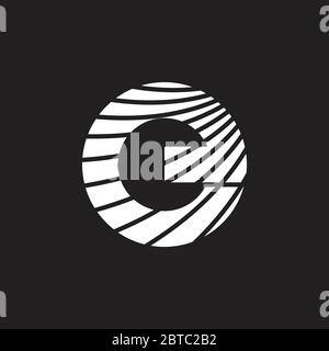 letter e curves stripes silhouette logo vector Stock Vector