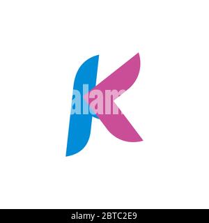 letter k abstract arrow geometric simple design vector Stock Vector