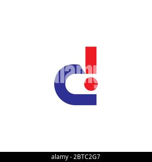 letter d with exclamation design logo vector Stock Vector