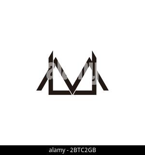 letter mu simple linked overlap design symbol vector Stock Vector