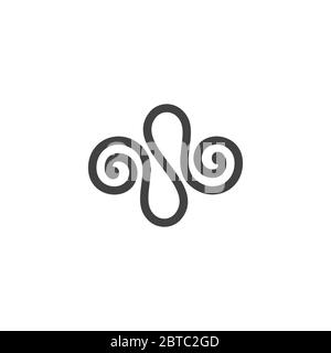 abstract letter s loop spiral shape lines art symbol logo vector Stock Vector