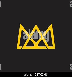 letter am triangle crown logo vector Stock Vector