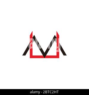 letter mu simple linked colorful design symbol vector Stock Vector