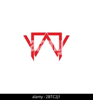 letter wn simple linked overlap design symbol vector Stock Vector