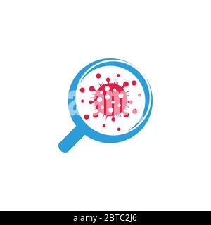searching for viruses test magnify symbol logo vector Stock Vector