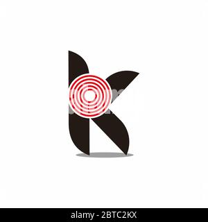 letter yk circle stripes rotation symbol logo vector Stock Vector