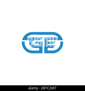 letter ge simple geometric oval shape symbol logo vector Stock Vector