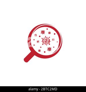 searching for covid 19 viruses test magnify symbol vector Stock Vector