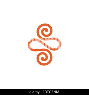 abstract spiral shape geometric lines art symbol logo vector Stock Vector
