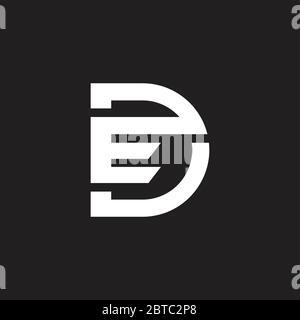letter de simple geometric linear shape symbol logo vector Stock Vector