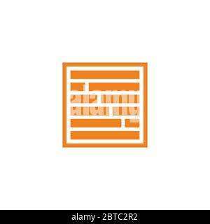 simple square brick wall geometric design symbol vector Stock Vector