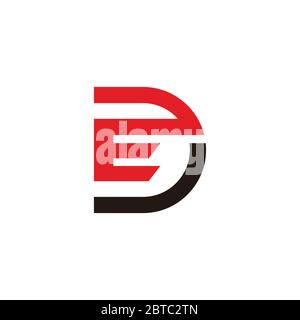 letter de simple geometric line art shape symbol logo vector Stock Vector