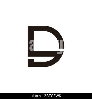 abstract letter ds simple geometric line design symbol logo vector Stock Vector