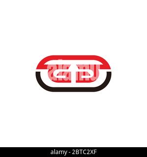 abstract letter gg simple geometric round design symbol logo vector Stock Vector