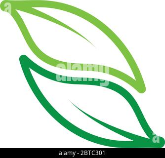 linked leaf lines art curves logo vector Stock Vector