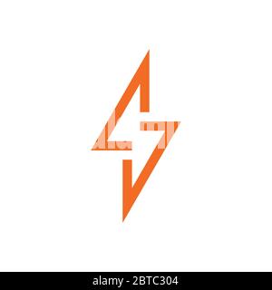 letter s thunder shape geometric line design logo vector Stock Vector