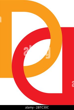 letter dd linked colorful logo vector Stock Vector