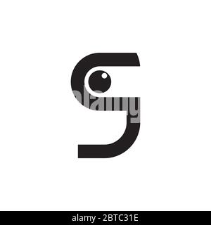 letter s simple cute eye geometric logo vector Stock Vector