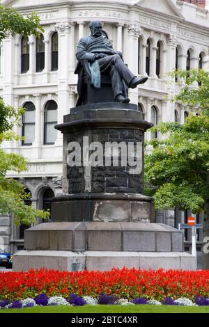 Statue of D. A. Stuart in Queens Gardens,Dunedin,Central Business District,Otago District,South Island,New Zealand Stock Photo