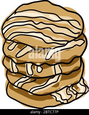 Toffee apple pie cookies, illustration, vector on white background Stock Vector