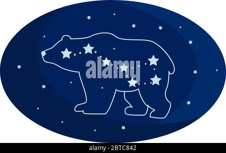 Big dipper , illustration, vector on white background Stock Vector