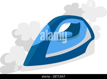 Blue iron , illustration, vector on white background Stock Vector