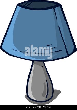 Blue table lamp , illustration, vector on white background Stock Vector