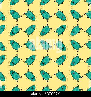 Cockroach pattern , illustration, vector on white background Stock Vector