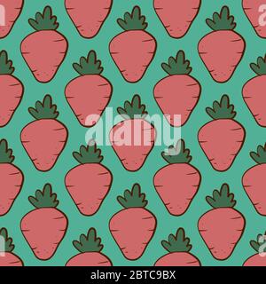 Carrot pattern , illustration, vector on white background Stock Vector
