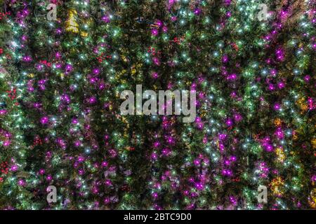 Tiny green and red LED Christmas lights filled background Stock Photo