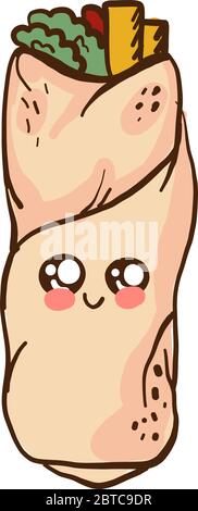 Cute little taco , illustration, vector on white background Stock Vector