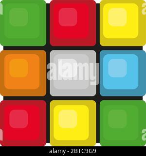 Rubik's cube , illustration, vector on white background Stock Vector