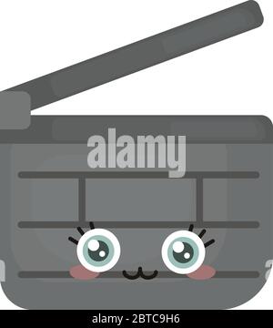 Clapperboard , illustration, vector on white background Stock Vector