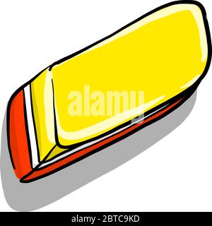 Eraser , illustration, vector on white background Stock Vector
