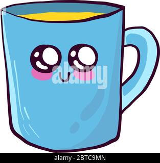 Cute cup , illustration, vector on white background Stock Vector