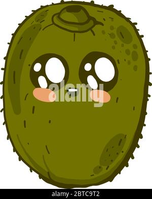Cute kiwi , illustration, vector on white background Stock Vector