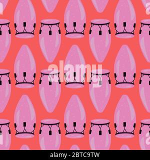 Congas pattern , illustration, vector on white background Stock Vector